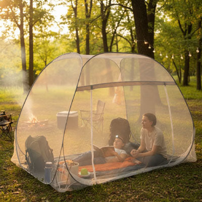 tente moustiquaire dans nature