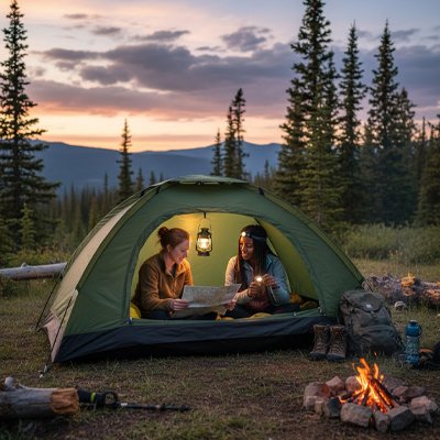 tente trekking 2 places dans nature